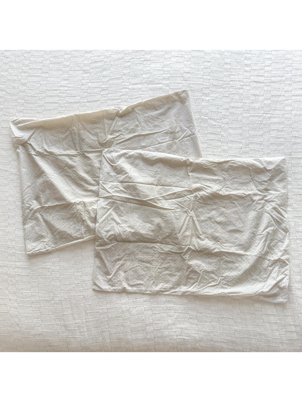 Parachute Cream Crosshatch Print Percale Pillowcases - Set of 2